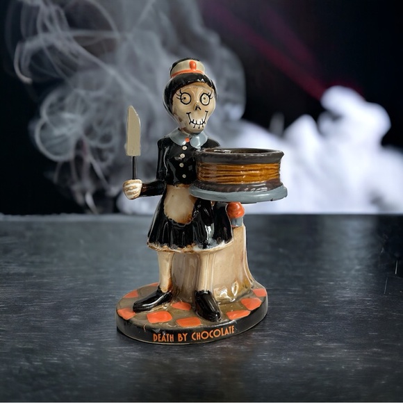 Fall Halloween Yankee Candle Boney DEATH BY CHOCOLATE Votive tealight holder - Picture 1 of 8